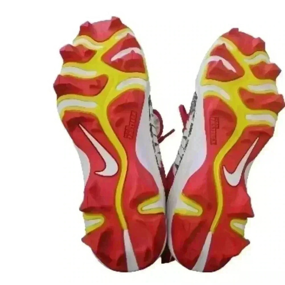 Nike Youth Red And White Trout Fastflex Baseball Cleats 5.5Y - Picture 5 of 14